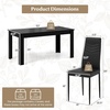 image:imageGiantex Dining Table Set for 46 Modern Rectangular Kitchen Table with 4 PVC Leather Dining Chairs 330Lbs SpaceSaving Dinette Set for Breakfast Nook Kitchen Restaurant Cafe Black 5Pieces