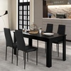 image:imageGiantex Dining Table Set for 46 Modern Rectangular Kitchen Table with 4 PVC Leather Dining Chairs 330Lbs SpaceSaving Dinette Set for Breakfast Nook Kitchen Restaurant Cafe Black 5Pieces