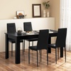 image:imageGiantex Dining Table Set for 46 Modern Rectangular Kitchen Table with 4 PVC Leather Dining Chairs 330Lbs SpaceSaving Dinette Set for Breakfast Nook Kitchen Restaurant Cafe Black 5Pieces