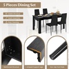 image:imageGiantex Dining Table Set for 46 Modern Rectangular Kitchen Table with 4 PVC Leather Dining Chairs 330Lbs SpaceSaving Dinette Set for Breakfast Nook Kitchen Restaurant Cafe Black 5Pieces