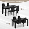 image:imageGiantex Dining Table Set for 46 Modern Rectangular Kitchen Table with 4 PVC Leather Dining Chairs 330Lbs SpaceSaving Dinette Set for Breakfast Nook Kitchen Restaurant Cafe Black 5Pieces