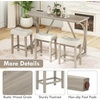 image:imageGiantex Small Dining Table Set  4Piece Bar Table and Chairs Set with Power Outlet Upholstered Saddle Seat Stools Counter Height Dining Table Set Breakfast Nook for 3 People Kitchen Table Set