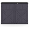 image:imageGiantex 20 CuFt Outdoor Storage Cabinet Resin Storage Shed Navy  Adjustable Shelf Lockable 3Door Patio Storage Box for Garden Tools Cushions Pool SuppliesNavy