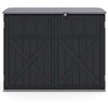 image:imageGiantex 20 CuFt Outdoor Storage Cabinet Resin Storage Shed Navy  Adjustable Shelf Lockable 3Door Patio Storage Box for Garden Tools Cushions Pool SuppliesBlack