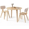 image:imageGiantex 375 Round Dining Table Set for 2 Rubber Wood Kitchen Table and Chairs with Padded Back 3 Piece Space Saving Dinner Table Set for Small Apartment Living Dining RoomBeige  Natural