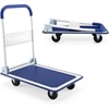 image:imageGiantex 5 660lbs Platform Cart Dolly Folding Foldable Moving Warehouse Push Hand Truck Blue 355inch x 24inch BaseboardBlue330 LBS