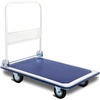 image:imageGiantex 5 660lbs Platform Cart Dolly Folding Foldable Moving Warehouse Push Hand Truck Blue 355inch x 24inch BaseboardCompact Heavyduty