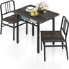 image:imageGiantex 5Piece Dining Table Set 40 Round Kitchen Table amp Chairs with Storage Rack amp Metal Frame SpaceSaving Dinette Furniture for Small Space Dining Room Breakfast Nook Apartment WhiteGoldGray  Black