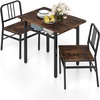 image:imageGiantex 5Piece Dining Table Set 40 Round Kitchen Table amp Chairs with Storage Rack amp Metal Frame SpaceSaving Dinette Furniture for Small Space Dining Room Breakfast Nook Apartment WhiteGoldBrown  Black