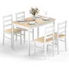 image:imageGiantex 7Piece Dining Table Set for 6 Rectangular 60inches Kitchen Table and 6 Dining Chairs with Rubber Wood Legs Protective Foot Pads Farmhouse Dinette Set for Dining Room Restaurant GrayBeige