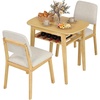 image:imageGiantex Dining Table Set for 2 Space Saving Kitchen Table and Chairs Set wRubber Wood Frame Storage Rack Padded Seats amp Backrests Dinette Set for Small Space Apartment Dining Room WalnutNatural