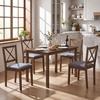 image:imageGiantex Dining Table Set for 4 Rectangular Kitchen Table Set w 4 Upholstered Chairs amp Solid Rubber Wood Frame SpaceSaving Farmhouse Dinette Set for Small Space Dining Room Breakfast NookBrowngrey