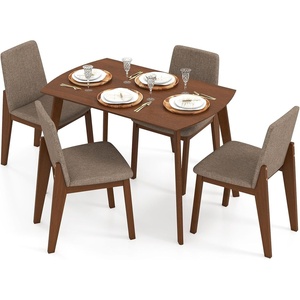 image:imageGiantex Dining Table Set for 4 Rectangular Kitchen Table and Chairs Set wRubber Wood Frame Padded Seats amp Backrests Spacesaving Dinette Set for Small Space Apartment Dining Room Breakfast Nook