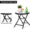image:imageGiantex 3 PCS Folding Bistro Set Outdoor Patio Rocking Chairs Round Table Set 2 Rocking Chairs wGlass Coffee Table for Yard Patio Deck Backyard Padded Seat Red amp BlackRed  Black