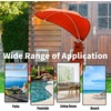 image:imageGiantex Chaise Lounger Chair Arc Stand Porch Swing Hammock Chair wCanopy Removable Headrest Patio Chaise with Cushion Recliner Chair for Garden Backyard Poolside OrangeOrange