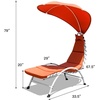 image:imageGiantex Chaise Lounger Chair Arc Stand Porch Swing Hammock Chair wCanopy Removable Headrest Patio Chaise with Cushion Recliner Chair for Garden Backyard Poolside OrangeOrange