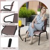 image:imageGiantex Outdoor Chairs Set of 2 All Weather Patio Chairs wErgonomic Backrests amp Armrests FastDrying Fabric amp Solid Metal Frame Comfy Furniture for Porch Garden Yard BrownBlackBrownblack