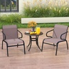 image:imageGiantex Outdoor Chairs Set of 2 All Weather Patio Chairs wErgonomic Backrests amp Armrests FastDrying Fabric amp Solid Metal Frame Comfy Furniture for Porch Garden Yard BrownBlackBrownblack