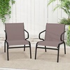 image:imageGiantex Outdoor Chairs Set of 2 All Weather Patio Chairs wErgonomic Backrests amp Armrests FastDrying Fabric amp Solid Metal Frame Comfy Furniture for Porch Garden Yard BrownBlackBrownblack
