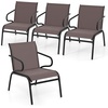 image:imageGiantex Outdoor Chairs Set of 2 All Weather Patio Chairs wErgonomic Backrests amp Armrests FastDrying Fabric amp Solid Metal Frame Comfy Furniture for Porch Garden Yard BrownBlackBrownblack