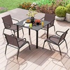 image:imageGiantex Outdoor Chairs Set of 2 All Weather Patio Chairs wErgonomic Backrests amp Armrests FastDrying Fabric amp Solid Metal Frame Comfy Furniture for Porch Garden Yard BrownBlackBrownblack