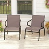 image:imageGiantex Outdoor Chairs Set of 2 All Weather Patio Chairs wErgonomic Backrests amp Armrests FastDrying Fabric amp Solid Metal Frame Comfy Furniture for Porch Garden Yard BrownBlackBrownblack