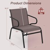 image:imageGiantex Outdoor Chairs Set of 2 All Weather Patio Chairs wErgonomic Backrests amp Armrests FastDrying Fabric amp Solid Metal Frame Comfy Furniture for Porch Garden Yard BrownBlackBrownblack
