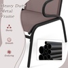 image:imageGiantex Outdoor Chairs Set of 2 All Weather Patio Chairs wErgonomic Backrests amp Armrests FastDrying Fabric amp Solid Metal Frame Comfy Furniture for Porch Garden Yard BrownBlackBrownblack