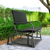 image:imageGiantex Outdoor Gliders for Outside Patio  Porch Glider wSteel Frame Weather Resistance HDPE Back amp Seat 600Lbs Capacity Loveseat 2Seat Rocker for Deck Yard Lawn Outdoor Glider Bench BrownBlack