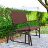 image:imageGiantex Outdoor Gliders for Outside Patio  Porch Glider wSteel Frame Weather Resistance HDPE Back amp Seat 600Lbs Capacity Loveseat 2Seat Rocker for Deck Yard Lawn Outdoor Glider Bench BrownBrown
