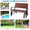 image:imageGiantex Outdoor Gliders for Outside Patio  Porch Glider wSteel Frame Weather Resistance HDPE Back amp Seat 600Lbs Capacity Loveseat 2Seat Rocker for Deck Yard Lawn Outdoor Glider Bench BrownBrown