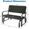 image:imageGiantex Outdoor Gliders for Outside Patio  Porch Glider wSteel Frame Weather Resistance HDPE Back amp Seat 600Lbs Capacity Loveseat 2Seat Rocker for Deck Yard Lawn Outdoor Glider Bench BrownBlack