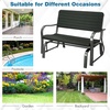 image:imageGiantex Outdoor Gliders for Outside Patio  Porch Glider wSteel Frame Weather Resistance HDPE Back amp Seat 600Lbs Capacity Loveseat 2Seat Rocker for Deck Yard Lawn Outdoor Glider Bench BrownBlack