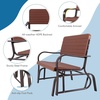 image:imageGiantex Outdoor Gliders for Outside Patio  Porch Glider wSteel Frame Weather Resistance HDPE Back amp Seat 600Lbs Capacity Loveseat 2Seat Rocker for Deck Yard Lawn Outdoor Glider Bench BrownBrown