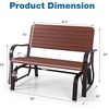 image:imageGiantex Outdoor Gliders for Outside Patio  Porch Glider wSteel Frame Weather Resistance HDPE Back amp Seat 600Lbs Capacity Loveseat 2Seat Rocker for Deck Yard Lawn Outdoor Glider Bench BrownBrown
