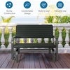 image:imageGiantex Outdoor Gliders for Outside Patio  Porch Glider wSteel Frame Weather Resistance HDPE Back amp Seat 600Lbs Capacity Loveseat 2Seat Rocker for Deck Yard Lawn Outdoor Glider Bench BrownBlack