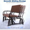 image:imageGiantex Outdoor Gliders for Outside Patio  Porch Glider wSteel Frame Weather Resistance HDPE Back amp Seat 600Lbs Capacity Loveseat 2Seat Rocker for Deck Yard Lawn Outdoor Glider Bench BrownBrown