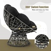 image:imageGiantex Wicker Papasan Chair with Soft Thick Cushion Sturdy Metal Frame Rattan Base 360 Swivel Round Lounge Reading Chair for Living Room Bedroom Patio Indoor Outdoor Use GreenBlack