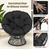 image:imageGiantex Wicker Papasan Chair with Soft Thick Cushion Sturdy Metal Frame Rattan Base 360 Swivel Round Lounge Reading Chair for Living Room Bedroom Patio Indoor Outdoor Use GreenBlack