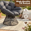 image:imageGiantex Wicker Papasan Chair with Soft Thick Cushion Sturdy Metal Frame Rattan Base 360 Swivel Round Lounge Reading Chair for Living Room Bedroom Patio Indoor Outdoor Use GreenGrey
