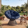 image:imageGiantex Wicker Papasan Chair with Soft Thick Cushion Sturdy Metal Frame Rattan Base 360 Swivel Round Lounge Reading Chair for Living Room Bedroom Patio Indoor Outdoor Use GreenNavy Blue
