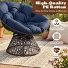 image:imageGiantex Wicker Papasan Chair with Soft Thick Cushion Sturdy Metal Frame Rattan Base 360 Swivel Round Lounge Reading Chair for Living Room Bedroom Patio Indoor Outdoor Use GreenNavy Blue