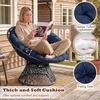 image:imageGiantex Wicker Papasan Chair with Soft Thick Cushion Sturdy Metal Frame Rattan Base 360 Swivel Round Lounge Reading Chair for Living Room Bedroom Patio Indoor Outdoor Use GreenNavy Blue
