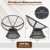 image:imageGiantex Wicker Papasan Chair with Soft Thick Cushion Sturdy Metal Frame Rattan Base 360 Swivel Round Lounge Reading Chair for Living Room Bedroom Patio Indoor Outdoor Use GreenGrey