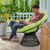 image:imageGiantex Wicker Papasan Chair with Soft Thick Cushion Sturdy Metal Frame Rattan Base 360 Swivel Round Lounge Reading Chair for Living Room Bedroom Patio Indoor Outdoor Use GreenGreen