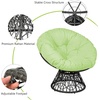 image:imageGiantex Wicker Papasan Chair with Soft Thick Cushion Sturdy Metal Frame Rattan Base 360 Swivel Round Lounge Reading Chair for Living Room Bedroom Patio Indoor Outdoor Use GreenGreen