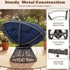 image:imageGiantex Wicker Papasan Chair with Soft Thick Cushion Sturdy Metal Frame Rattan Base 360 Swivel Round Lounge Reading Chair for Living Room Bedroom Patio Indoor Outdoor Use GreenNavy Blue