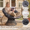image:imageGiantex Wicker Papasan Chair with Soft Thick Cushion Sturdy Metal Frame Rattan Base 360 Swivel Round Lounge Reading Chair for Living Room Bedroom Patio Indoor Outdoor Use GreenGrey