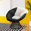 image:imageGiantex Wicker Papasan Chair with Soft Thick Cushion Sturdy Metal Frame Rattan Base 360 Swivel Round Lounge Reading Chair for Living Room Bedroom Patio Indoor Outdoor Use GreenBlack