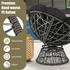 image:imageGiantex Wicker Papasan Chair with Soft Thick Cushion Sturdy Metal Frame Rattan Base 360 Swivel Round Lounge Reading Chair for Living Room Bedroom Patio Indoor Outdoor Use GreenBlack